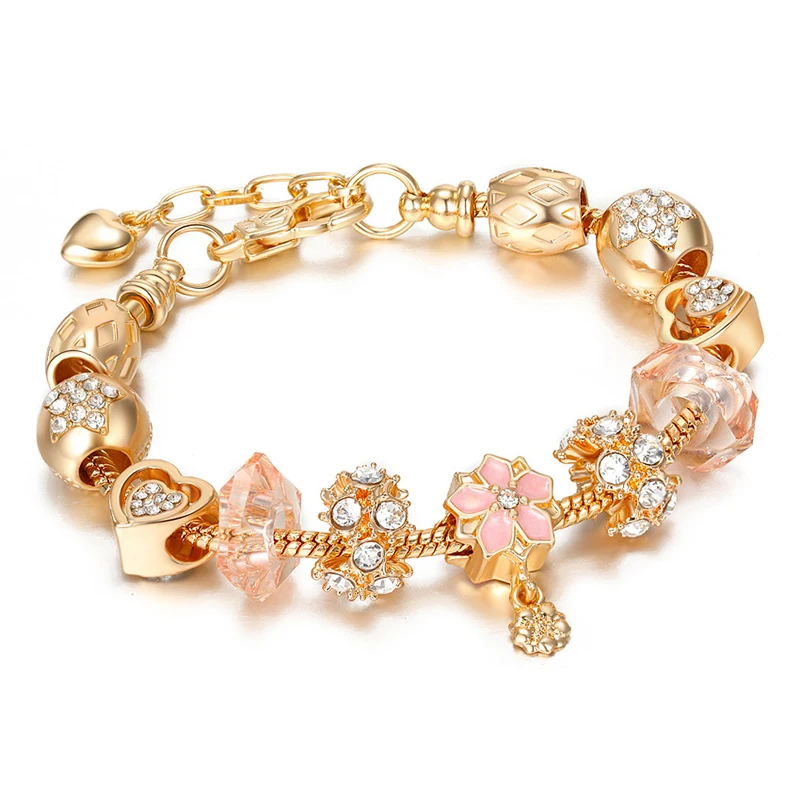 Gold Jewelry Vintage Flower Crystal Zircon Beads Charm Bracelet For Women New RJ229
Gold Jewelry Vintage Flower Crystal Zircon Beads Charm Bracelet For Women New RJ229