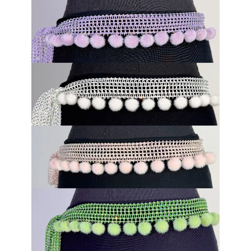 Customized Waist Chain Plush Waist Belt Belly Dance Costumes Jazz Dance Belt Universal Velvet Ball Decorative Mesh Diamond
Customized Waist Chain Plush Waist Belt Belly Dance Costumes Jazz Dance Belt Universal Velvet Ball Decorative Mesh Diamond
