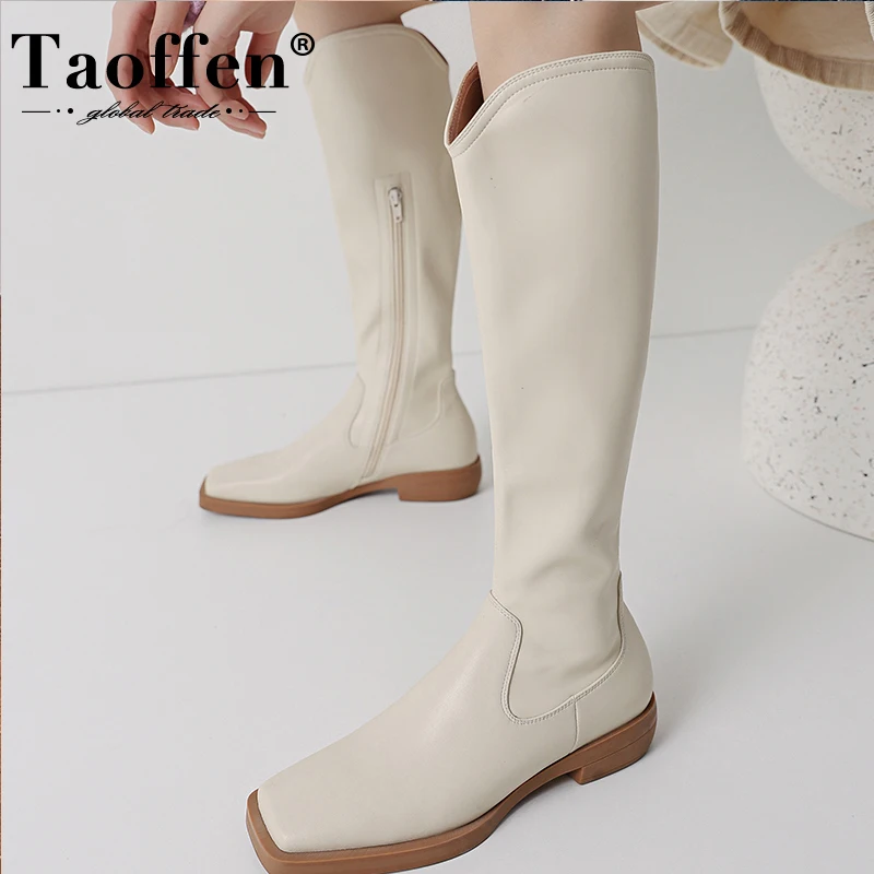 Taoffen 2023 Women Long Boots Real Leather Square Toe Winter Woman'S Shoes Fashion Cool Knee Boots Footwear Size 34-39
Taoffen 2023 Women Long Boots Real Leather Square Toe Winter Woman'S Shoes Fashion Cool Knee Boots Footwear Size 34-39