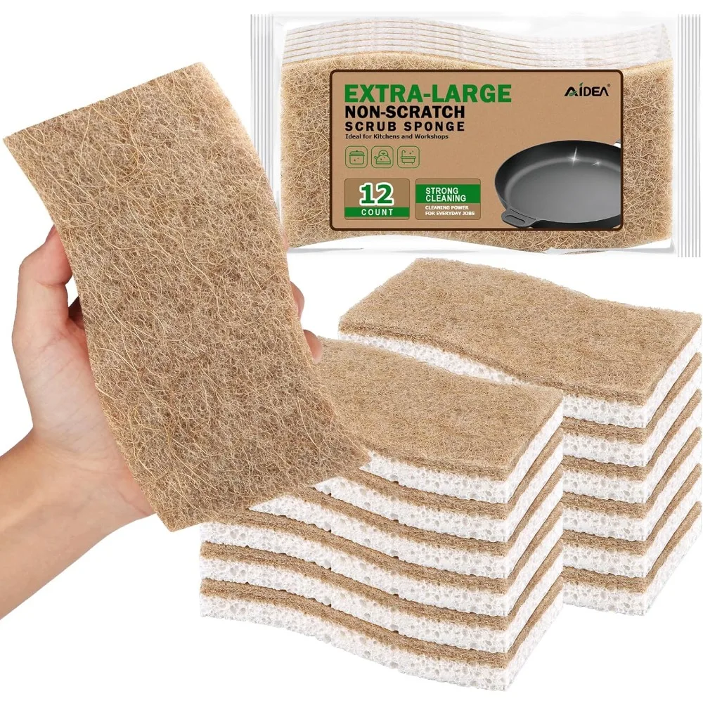 XL Sponges Kitchen, 12Count, Non-Scratch Dish Sponges, Large Natural Sponge for Non Stick Cookware, Cellulose Cleaning Sponge for Dishes, Bathroom, Household
XL Sponges Kitchen, 12Count, Non-Scratch Dish Sponges, Large Natural Sponge for Non Stick Cookware, Cellulose Cleaning Sponge for Dishes, Bathroom, Household