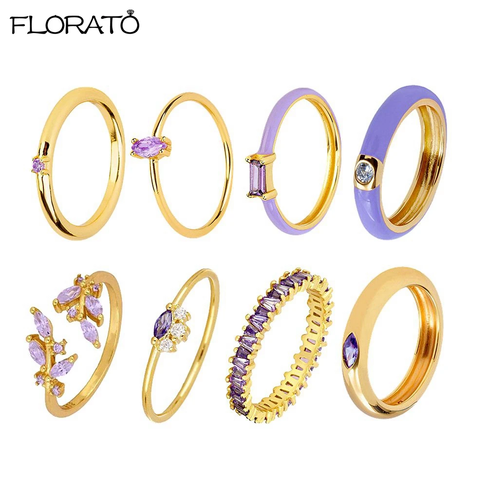 Trendy 18K Gold Plated Engagement Ring for Women Luxury Fashion Elegant Purple Crystal Wedding Rings Party Jewelry Gifts
Trendy 18K Gold Plated Engagement Ring for Women Luxury Fashion Elegant Purple Crystal Wedding Rings Party Jewelry Gifts