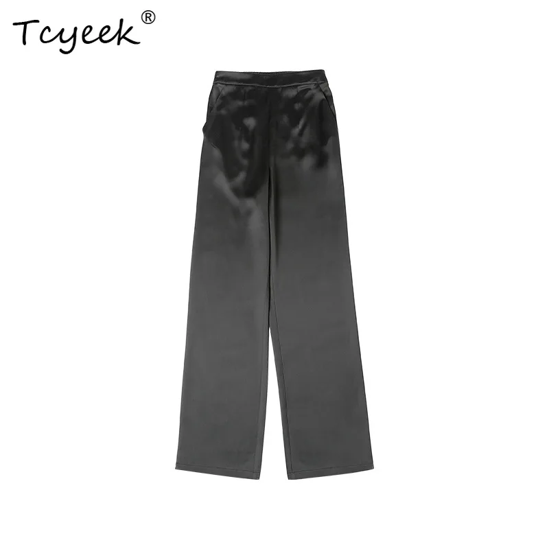 Tcyeek 95% Mulberry Silk 5% Spandex Wide Pants Woman Straight Tube Large Size Slimming Long Women's Pants Брюки Женские Летние
Tcyeek 95% Mulberry Silk 5% Spandex Wide Pants Woman Straight Tube Large Size Slimming Long Women's Pants Брюки Женские Летние