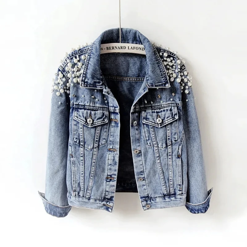 Women's Denim Turn Down Collar Jacket 2023 Spring Autumn Jeans Jacket Pearl Basic Coat Female Jeans Coats Long Sleeve Outerwear
Women's Denim Turn Down Collar Jacket 2023 Spring Autumn Jeans Jacket Pearl Basic Coat Female Jeans Coats Long Sleeve Outerwear