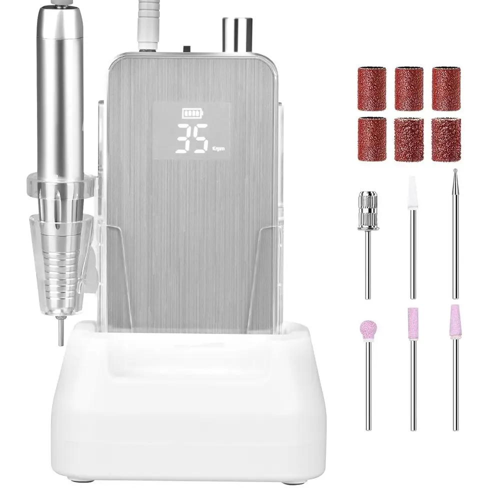 Rechargeable 2-in-1 35000RPM Portable Nail Drill for Manicure, Pedicure, and Acrylic Gel Nails at Home or Salon - Silver Motor
Rechargeable 2-in-1 35000RPM Portable Nail Drill for Manicure, Pedicure, and Acrylic Gel Nails at Home or Salon - Silver Motor