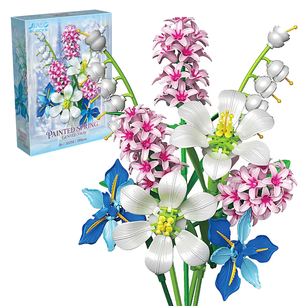 389PCS Painted Spring Flower Building Blocks Everlasting Floral Bouquet with Iris Hyacinth Lily of the Valley Toy Gift For Girl
389PCS Painted Spring Flower Building Blocks Everlasting Floral Bouquet with Iris Hyacinth Lily of the Valley Toy Gift For Girl