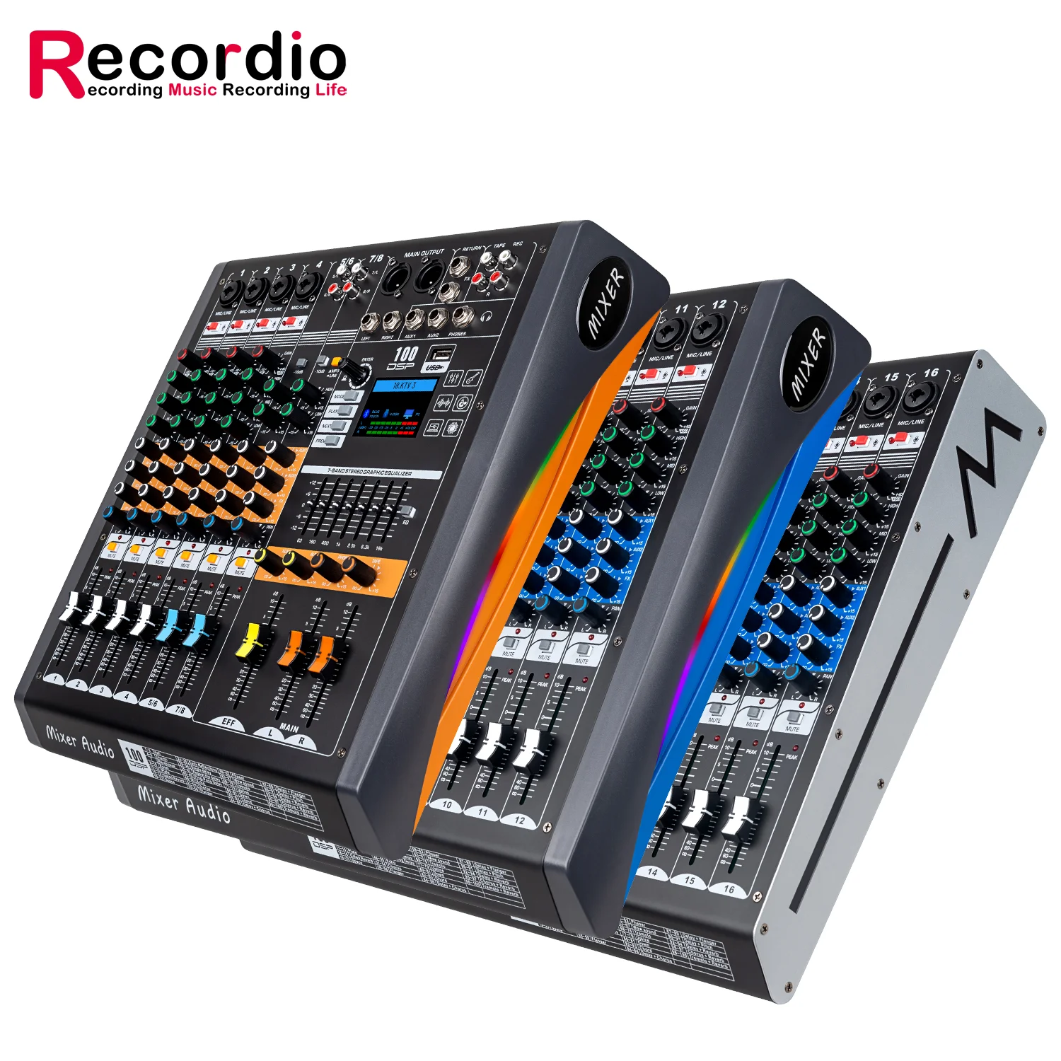 GAX-HLM8/12/16 Professional Multi-Function Mixer with 100 DSP Effects, Media Playback, and Lighted Side Panels
GAX-HLM8/12/16 Professional Multi-Function Mixer with 100 DSP Effects, Media Playback, and Lighted Side Panels