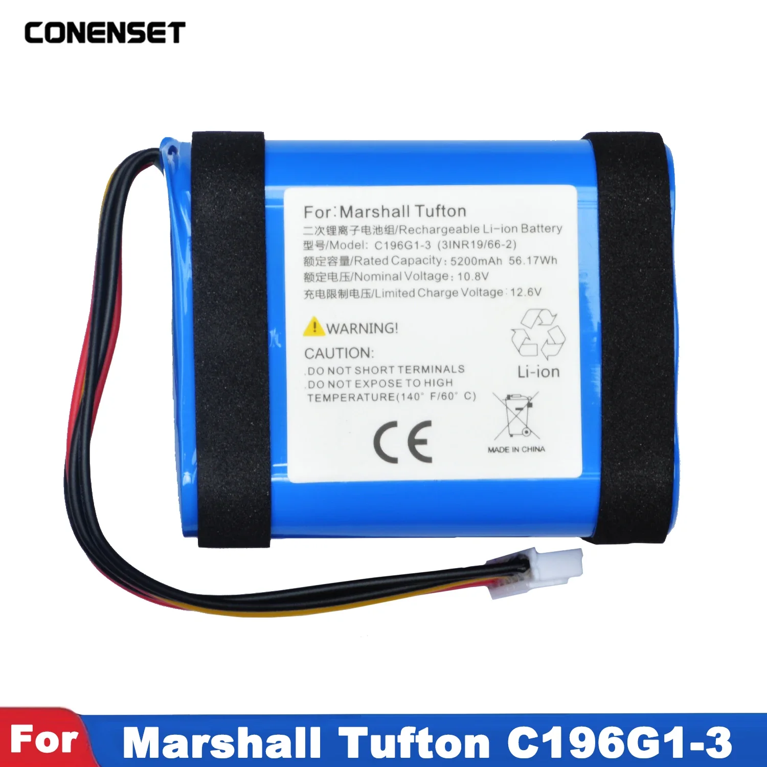 Сменный аккумулятор C196G1-3 10,8 В, 5200 мАч для Marshall Kilburn II V2, беспроводной Bluetooth-динамик TF18650-3200-4S2PA C196G1
Сменный аккумулятор C196G1-3 10,8 В, 5200 мАч для Marshall Kilburn II V2, беспроводной Bluetooth-динамик TF18650-3200-4S2PA C196G1