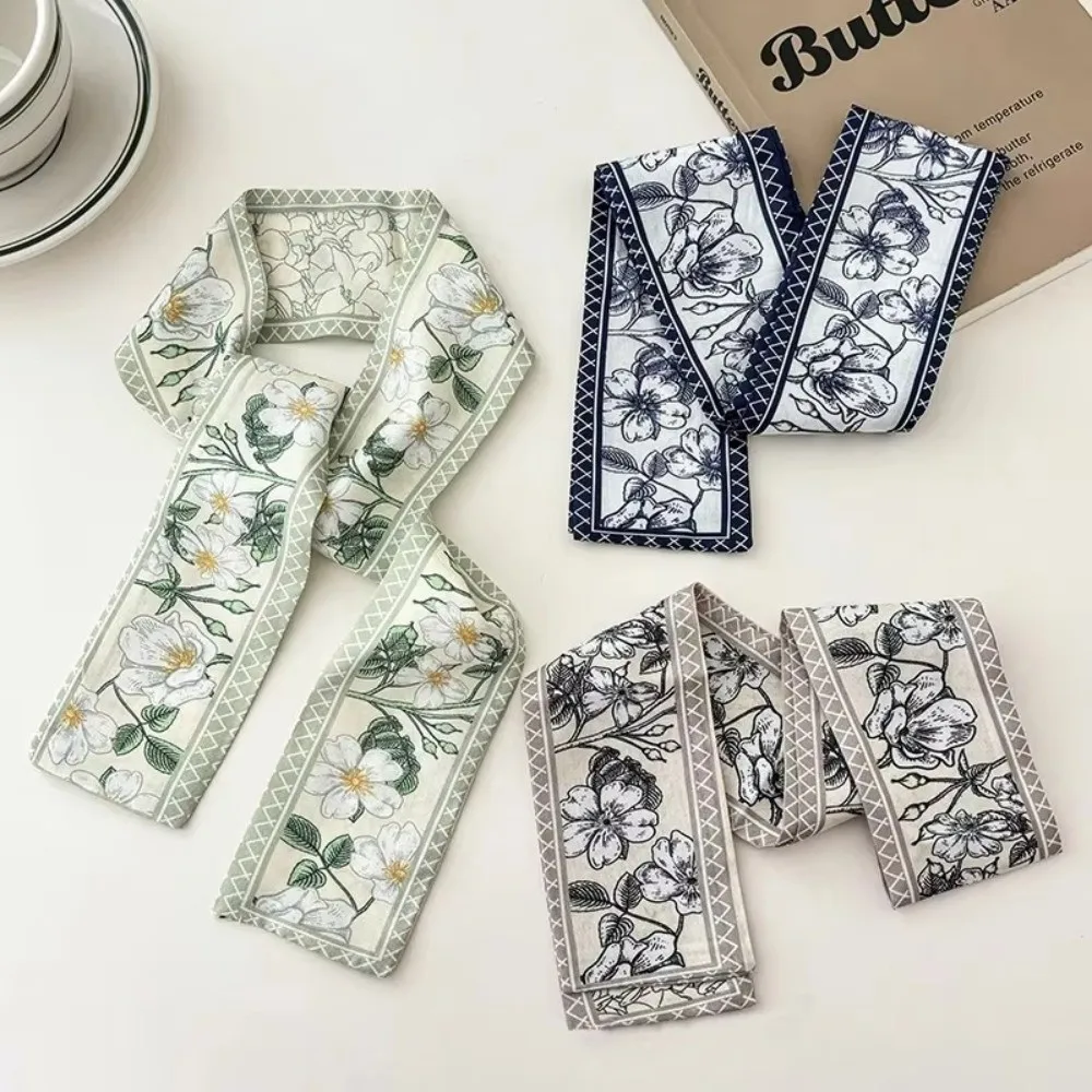 Versatile 90×7cm Silk Scarf Elegant Double Sided Skinny Scarf Floral Pattern Retro Neck Scarf for Women
Versatile 90×7cm Silk Scarf Elegant Double Sided Skinny Scarf Floral Pattern Retro Neck Scarf for Women