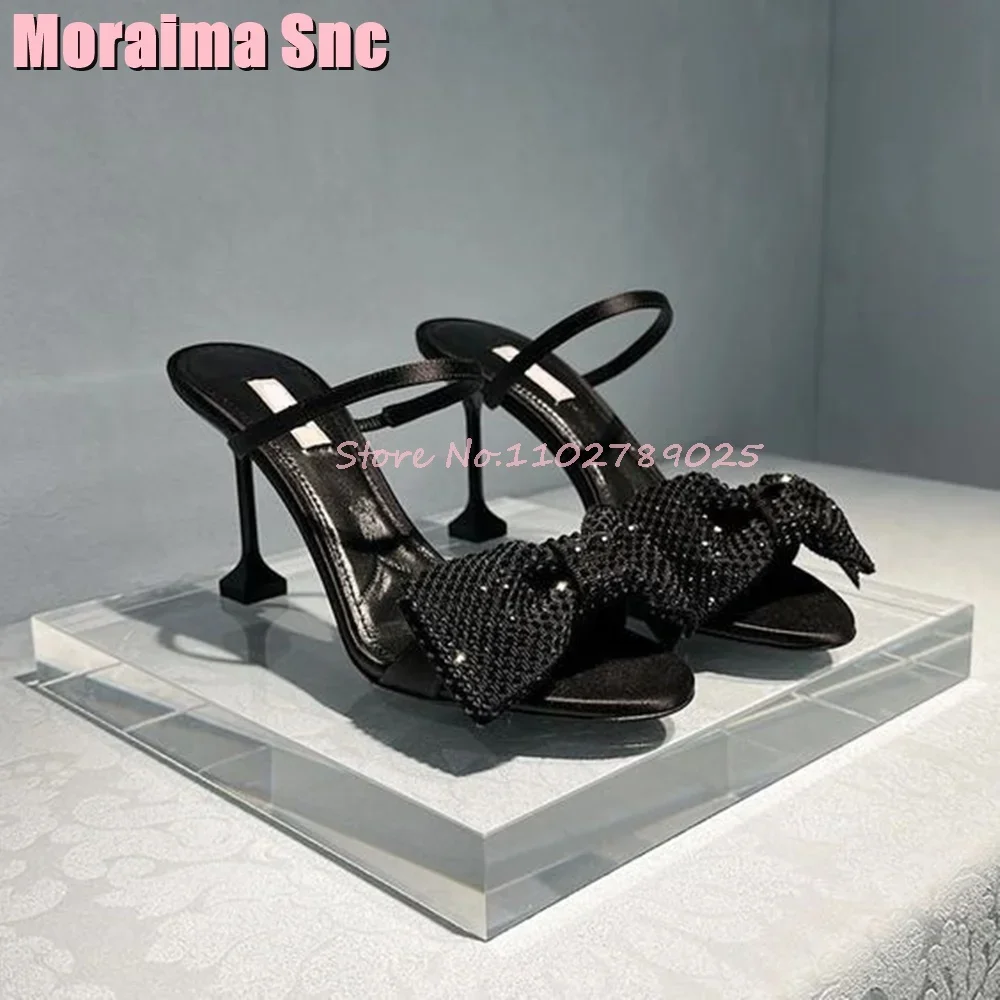 Bow With Rhinestone Women Sandals Stiletto Kitten Heel Sexy Elegant Ladies Shoes Summer Banquet Party Slip On Black Solid 2024
Bow With Rhinestone Women Sandals Stiletto Kitten Heel Sexy Elegant Ladies Shoes Summer Banquet Party Slip On Black Solid 2024