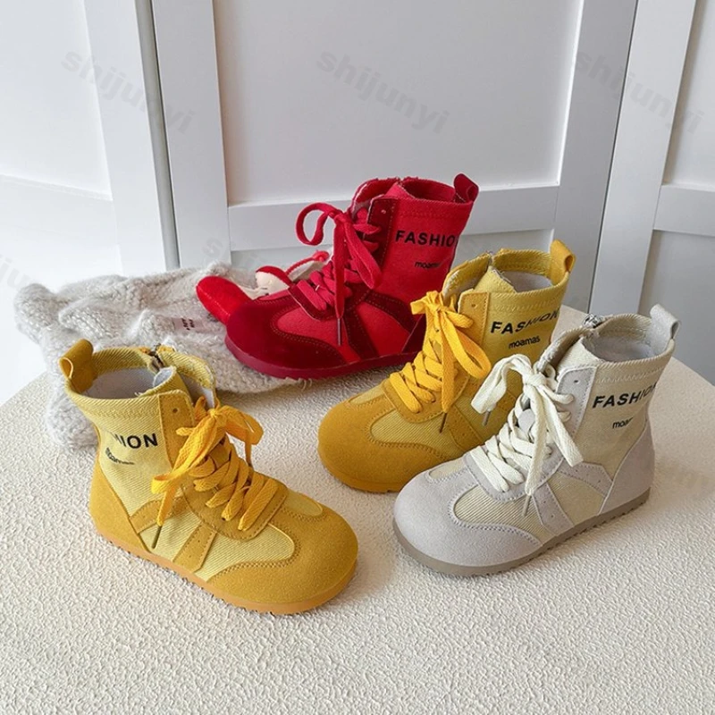 Children's Casual Flats Autumn Boys Non Slip Luxury High Boots Lightweight Comfortable Soft Sole Cross Tied Girls Fashion Boots 
Children's Casual Flats Autumn Boys Non Slip Luxury High Boots Lightweight Comfortable Soft Sole Cross Tied Girls Fashion Boots