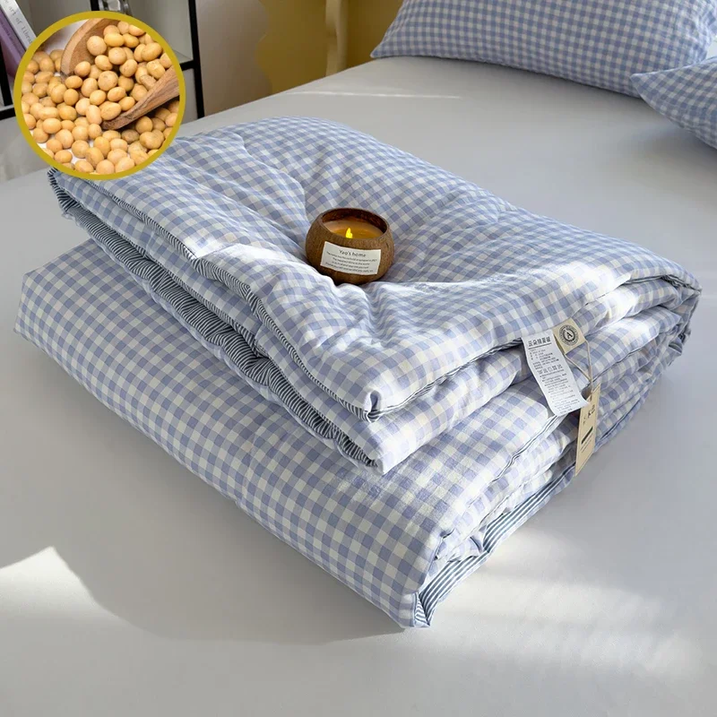 Cotton Summer Quilt Air Conditioning Quilt Soybean Fiber Filling Thin Comforter Nordic Ins Style Duvet Blanket Bed Four Seasons
Cotton Summer Quilt Air Conditioning Quilt Soybean Fiber Filling Thin Comforter Nordic Ins Style Duvet Blanket Bed Four Seasons