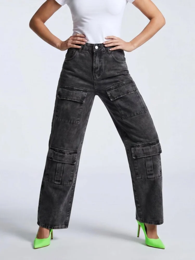 2026 American Retro Y2K Style Washed Black Baggy Women's Cargo Jeans Pants For Woman Clothing Straight Streetwear Denim Trousers
2026 American Retro Y2K Style Washed Black Baggy Women's Cargo Jeans Pants For Woman Clothing Straight Streetwear Denim Trousers