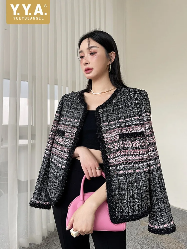 Vintage Women Autumn Winter Tweed Jacket Office Work Color Gradient Loose Fit O Neck Twill Coat Elegant Party Outerwear Jackets
Vintage Women Autumn Winter Tweed Jacket Office Work Color Gradient Loose Fit O Neck Twill Coat Elegant Party Outerwear Jackets
