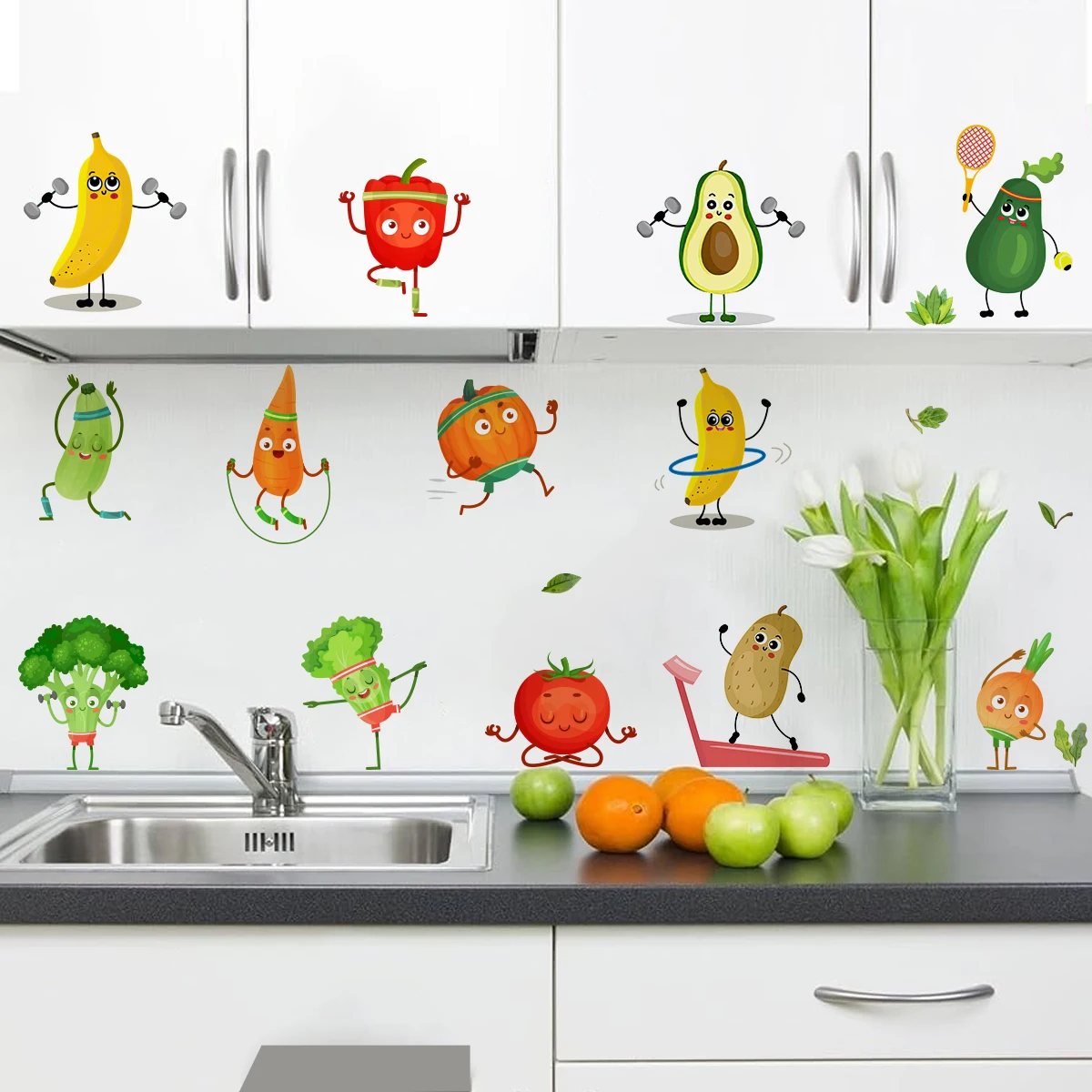 Funny Sports Fruits Vegetables Wall Sticker Kindergarten Classroom Health Knowledge Popularization Decal Kitchen Creation Decor
Funny Sports Fruits Vegetables Wall Sticker Kindergarten Classroom Health Knowledge Popularization Decal Kitchen Creation Decor
