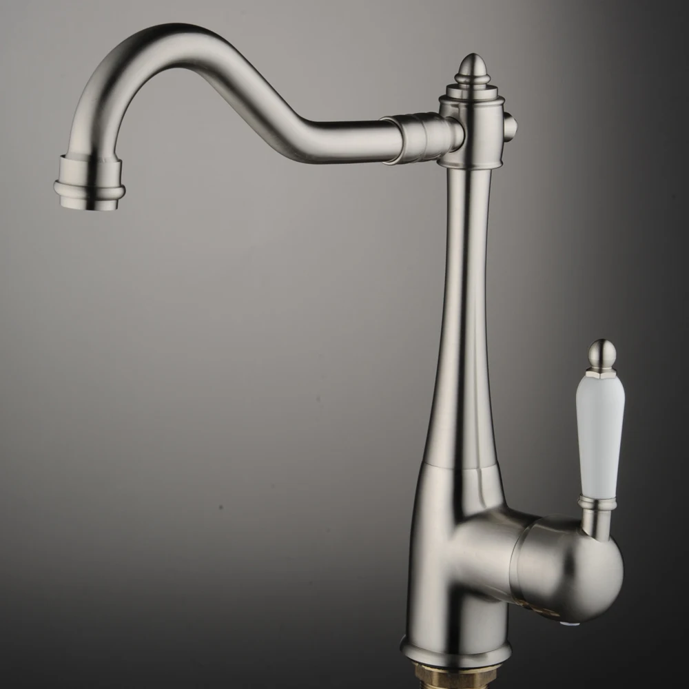 BECOLA Brushed Nickle Kitchen Faucet Swivel Sink Mixer Brass Hot And Cold Water Tap G-8054
BECOLA Brushed Nickle Kitchen Faucet Swivel Sink Mixer Brass Hot And Cold Water Tap G-8054