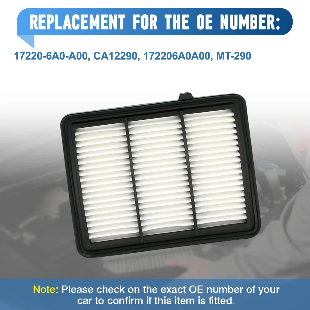 17220-6A0-A00 Car Engine Air Filter Replacement For Honda Accord L4 1.5L 2018-2021 CA12290 172206A0A00 MT-290
17220-6A0-A00 Car Engine Air Filter Replacement For Honda Accord L4 1.5L 2018-2021 CA12290 172206A0A00 MT-290