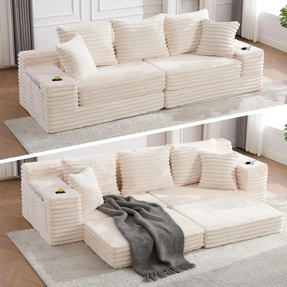 3-Seater Convertible Sofa Bed, 107 Pull-Out Sleeper Sofa with 5 Pillows, Loveseat Sofa Beds for Living Room, Floor Ottoman Queen
3-Seater Convertible Sofa Bed, 107 Pull-Out Sleeper Sofa with 5 Pillows, Loveseat Sofa Beds for Living Room, Floor Ottoman Queen