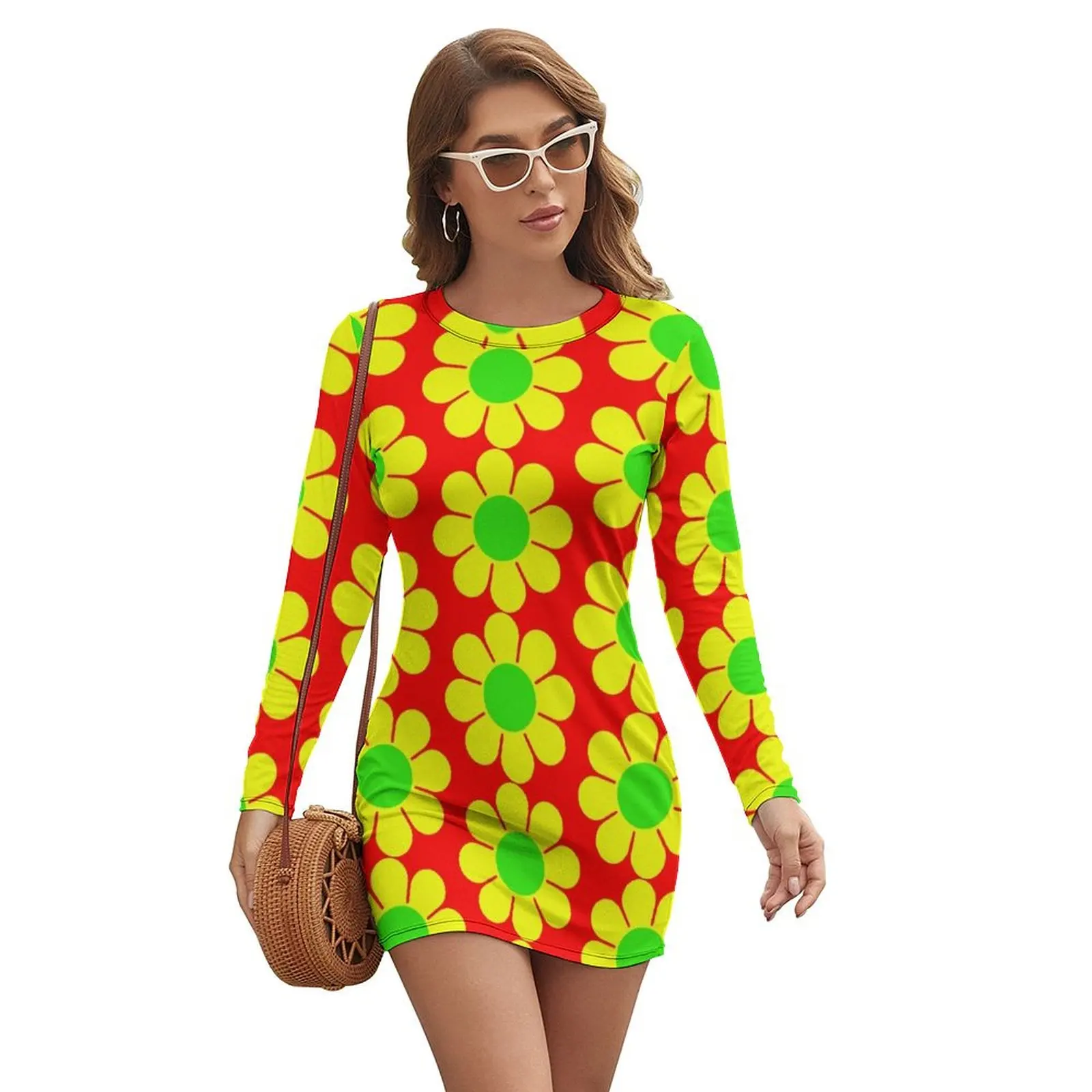 Yellow Green Hippy Flower Daisy Long-sleeved Dress women party dresses african dresses for woman
Yellow Green Hippy Flower Daisy Long-sleeved Dress women party dresses african dresses for woman