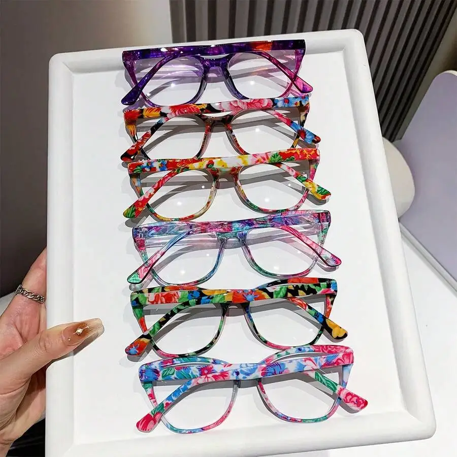 6 Pairs Fashion Cat Eye Reading Glasses For Women, Large Frame Multi Color Floral Print
6 Pairs Fashion Cat Eye Reading Glasses For Women, Large Frame Multi Color Floral Print