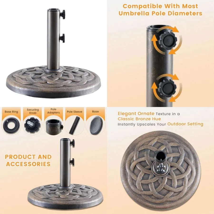 Patio Umbrella Base, Heavy-Duty Resin Outdoor Umbrella Stand, Weather-Resistant Powder Coated Umbrella Holder for Garden/Backya
Patio Umbrella Base, Heavy-Duty Resin Outdoor Umbrella Stand, Weather-Resistant Powder Coated Umbrella Holder for Garden/Backya