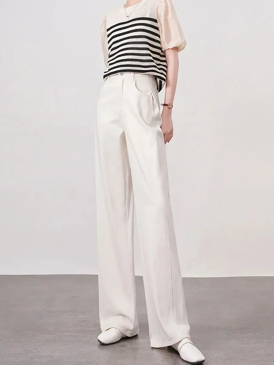 LOUIS YAO Women Jeans 2025 High Waist Loose Fit White Casual Retro Long Trousers Spring New Straight Wide Leg Denim Pants
LOUIS YAO Women Jeans 2025 High Waist Loose Fit White Casual Retro Long Trousers Spring New Straight Wide Leg Denim Pants