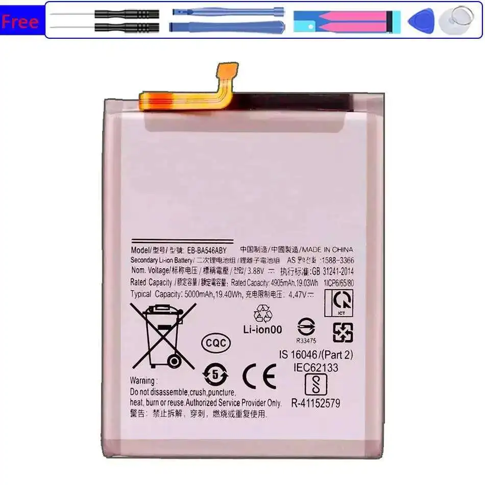 Mobile Phone Battery EB-BA546ABY 5000mAh For Samsung Galaxy A54 5G A546 For Galaxy A34 5G A346
Mobile Phone Battery EB-BA546ABY 5000mAh For Samsung Galaxy A54 5G A546 For Galaxy A34 5G A346