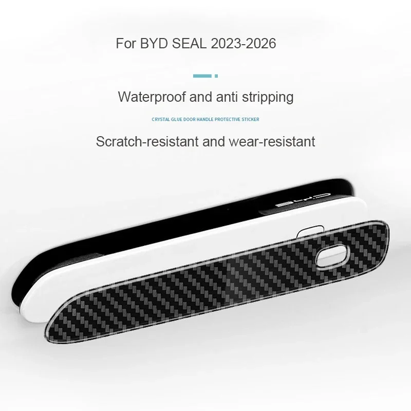 Комплект из 4 накладок на ручки дверей автомобиля (защита от царапин, водонепроницаемые, прочные) для BYD SEAL 2023-наст. время
Комплект из 4 накладок на ручки дверей автомобиля (защита от царапин, водонепроницаемые, прочные) для BYD SEAL 2023-наст. время