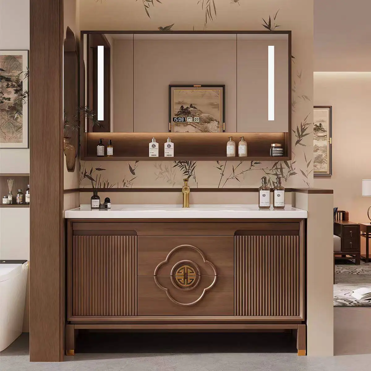 bathroom cabinet combination, rock slab ceramic integrated basin, oak floor-to-ceiling cabinet, bathroom washbasin sink
bathroom cabinet combination, rock slab ceramic integrated basin, oak floor-to-ceiling cabinet, bathroom washbasin sink