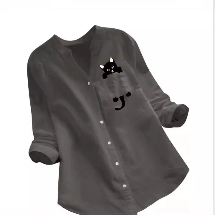 Осенние женские рубашки с длинным рукавом, модные женские хлопковые льняные блузки с длинным рукавом и v-образным вырезом с принтом, свободные повседневные женские рубашки
Осенние женские рубашки с длинным рукавом, модные женские хлопковые льняные блузки с длинным рукавом и v-образным вырезом с принтом, свободные повседневные женские рубашки