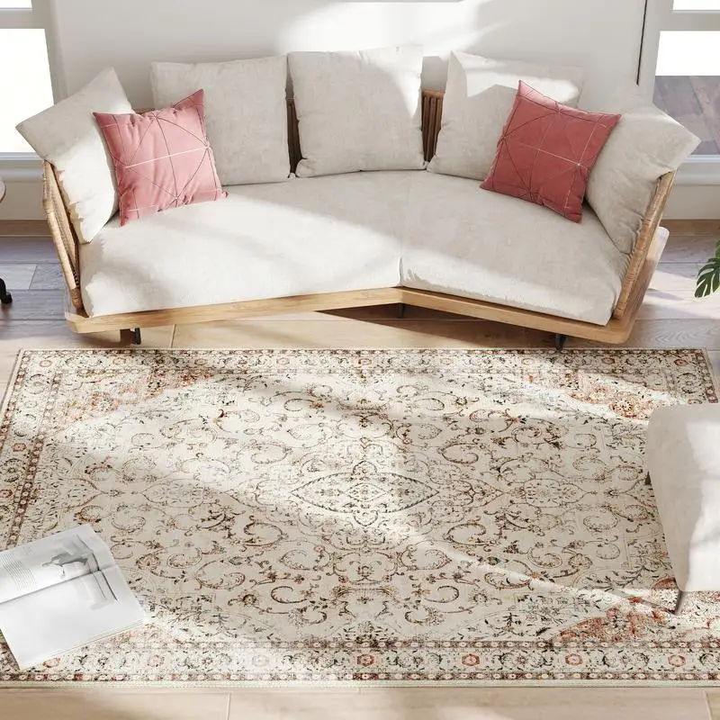 Area Rug 5x7, Machine Washable Rug, Non-Slip Classical Floral Print Floor Carpet for Living Room, Bedroom, Mixed-Brown
Area Rug 5x7, Machine Washable Rug, Non-Slip Classical Floral Print Floor Carpet for Living Room, Bedroom, Mixed-Brown