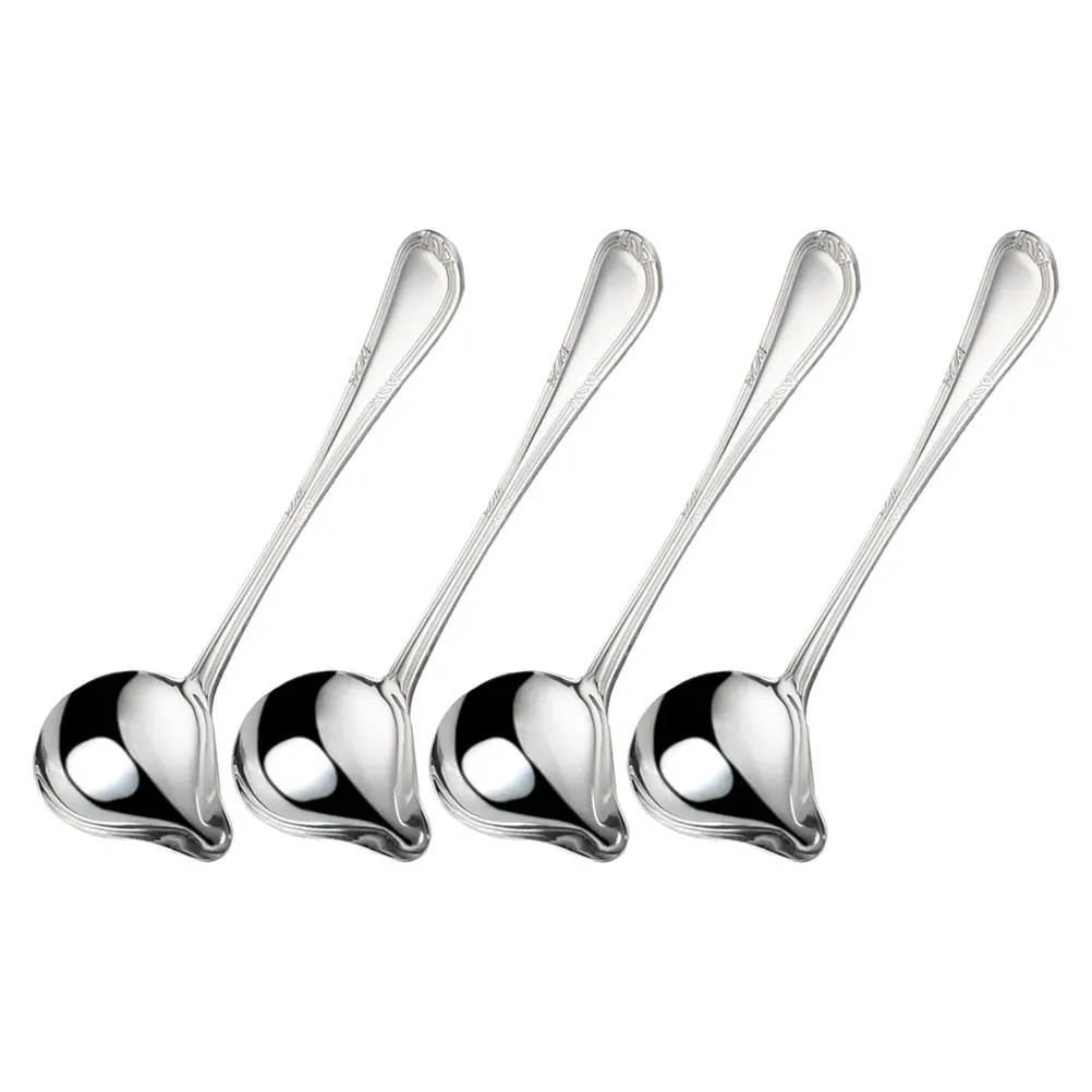 4Pcs Silver Small Sauce Ladle Stainless Steel Soup Ladle with Duckbill Spout Easy Clean Cooking Spoon for Gravy Seasoning
4Pcs Silver Small Sauce Ladle Stainless Steel Soup Ladle with Duckbill Spout Easy Clean Cooking Spoon for Gravy Seasoning