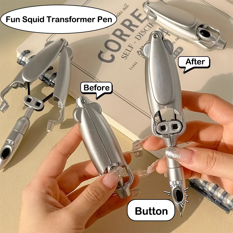 Creative Multifunctional Ballpoint Pens Decompression Stationery Ball Pen Press Jump Transformation Robot Ball Pen Stationery
Creative Multifunctional Ballpoint Pens Decompression Stationery Ball Pen Press Jump Transformation Robot Ball Pen Stationery