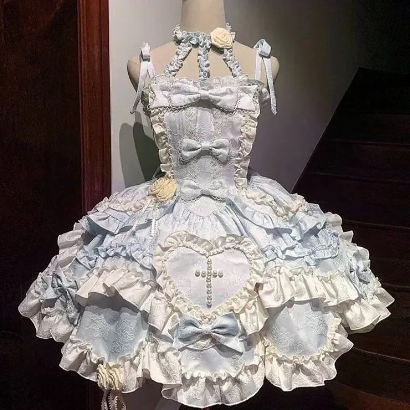 MAGOGO Lolita Sweet JSK Neck Hanging Dress Women Bow Ruffles Evening Party Mini Dress Japanese Harajuku Y2k Princess Dresses
MAGOGO Lolita Sweet JSK Neck Hanging Dress Women Bow Ruffles Evening Party Mini Dress Japanese Harajuku Y2k Princess Dresses