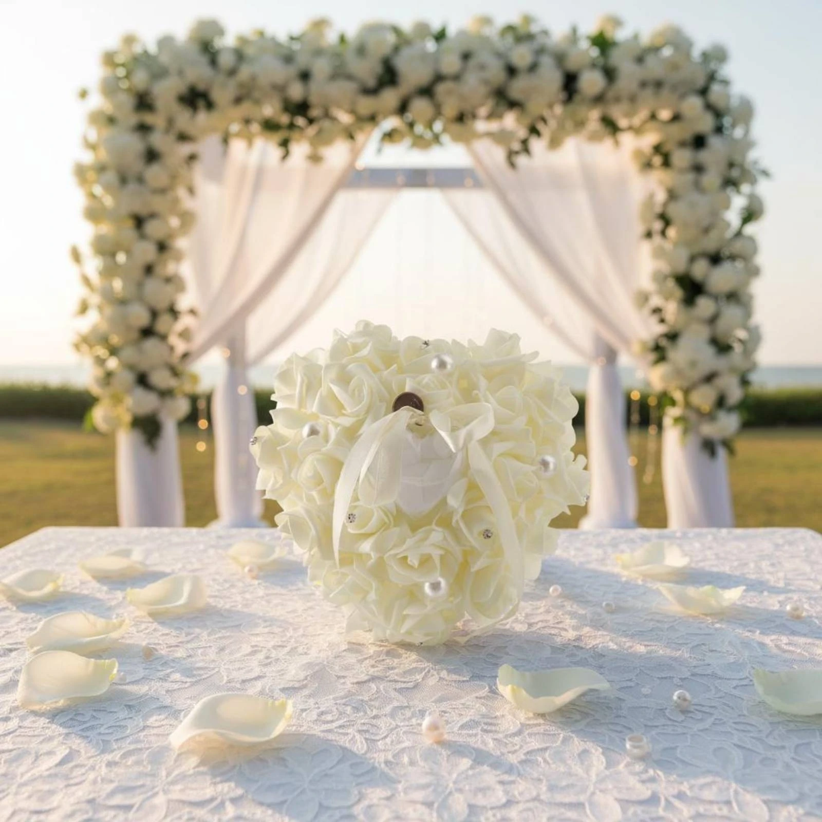 Heart Band Pillow Faux Pearls Heart-Shaped Band Pillow Wedding Decor Ivory Blossom Flowers Rhinestone Accents for Bridal Party
Heart Band Pillow Faux Pearls Heart-Shaped Band Pillow Wedding Decor Ivory Blossom Flowers Rhinestone Accents for Bridal Party