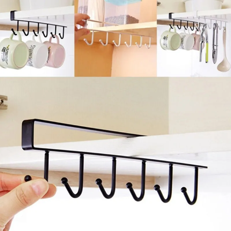 Kitchen Shelf Storage Hooks Clothes Hanging Wardrobe Organizer Cup Holder Glass Mug Holder 6 Hooks cabinet Accessories
Kitchen Shelf Storage Hooks Clothes Hanging Wardrobe Organizer Cup Holder Glass Mug Holder 6 Hooks cabinet Accessories