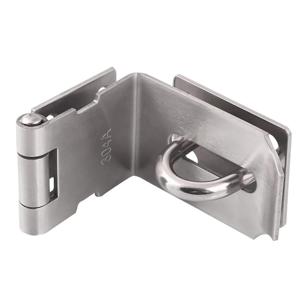 90 Degree 4 Inch Right Angle Padlock Hasp Stainless Steel Safety Door Latches Solid Gate Latches Brushed Finish Door Hasp 
90 Degree 4 Inch Right Angle Padlock Hasp Stainless Steel Safety Door Latches Solid Gate Latches Brushed Finish Door Hasp