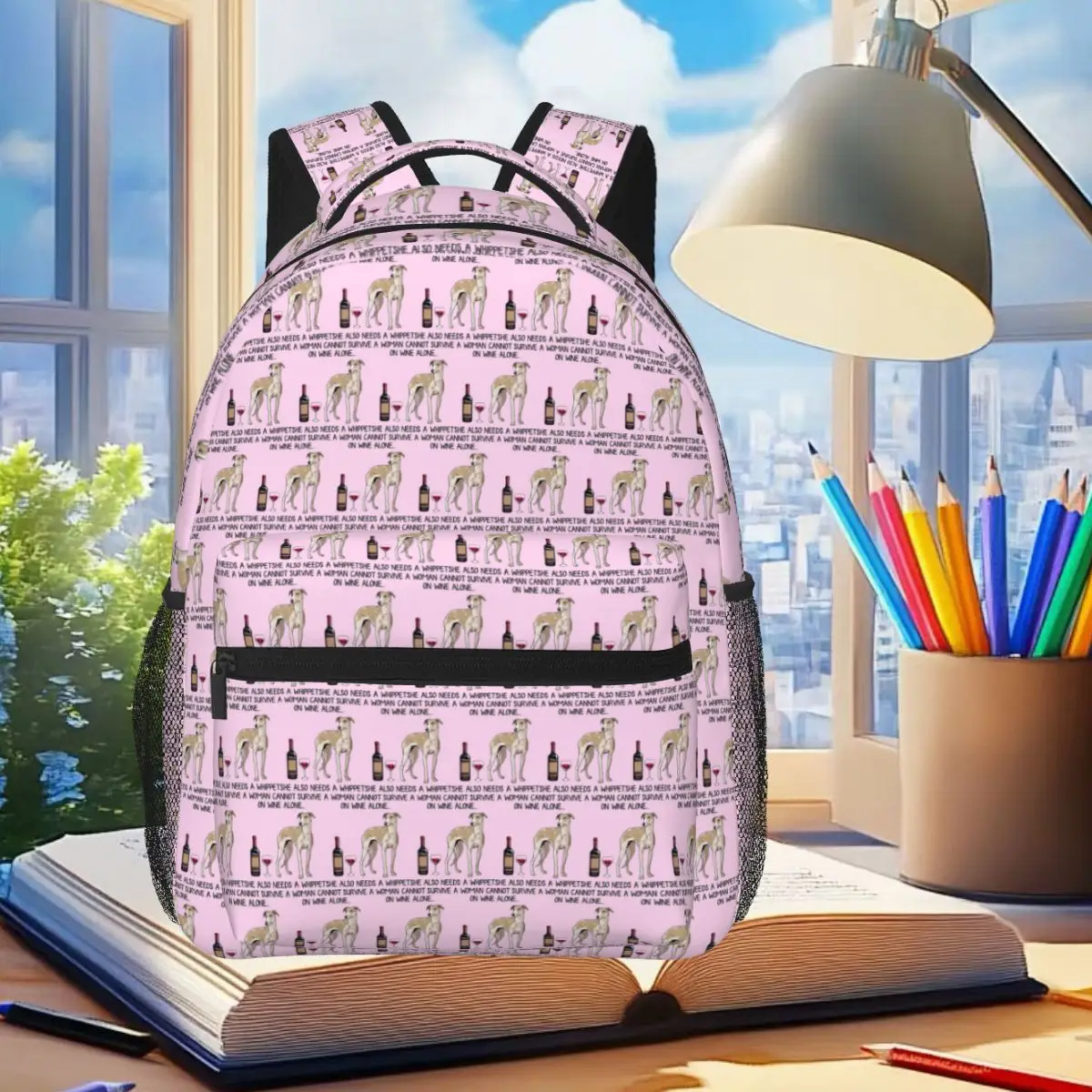 Whippet Dog And Wine Funny Gift For Dog Mom Backpack Student Boys Girls BookBag Children School Bag Computer Shoulder Bags
Whippet Dog And Wine Funny Gift For Dog Mom Backpack Student Boys Girls BookBag Children School Bag Computer Shoulder Bags