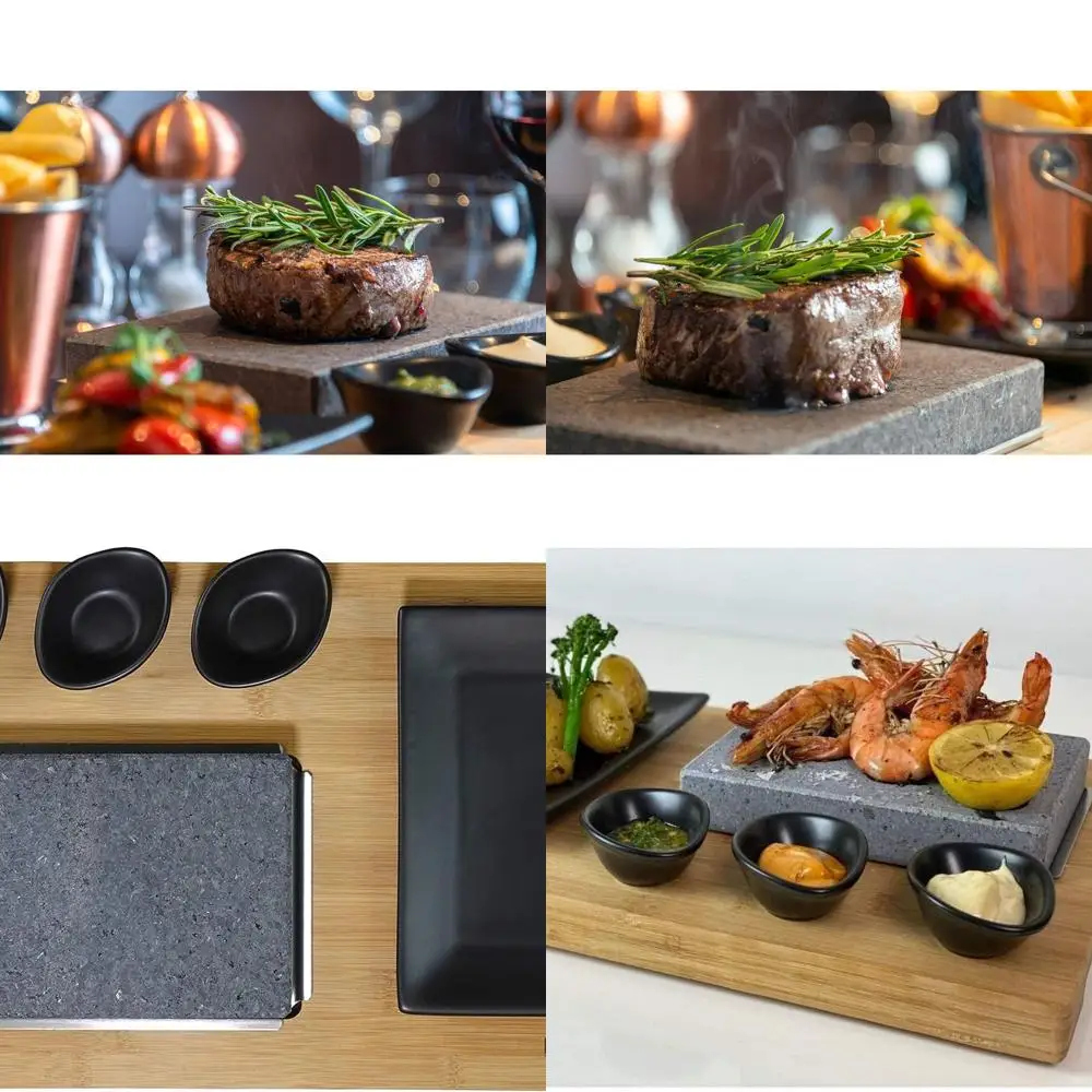 Indoor Sizzling Hot Stone Grill Set with Matt Black Ramekins and Side Plate
Indoor Sizzling Hot Stone Grill Set with Matt Black Ramekins and Side Plate
