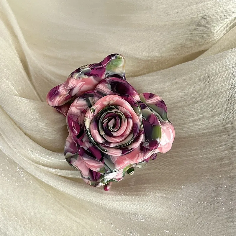 Exquisite Rose Flower Hair Accessory for Women Acetic Acid Shark Clip Half-Back Hair Clip Fashionable Hair Accessories
Exquisite Rose Flower Hair Accessory for Women Acetic Acid Shark Clip Half-Back Hair Clip Fashionable Hair Accessories