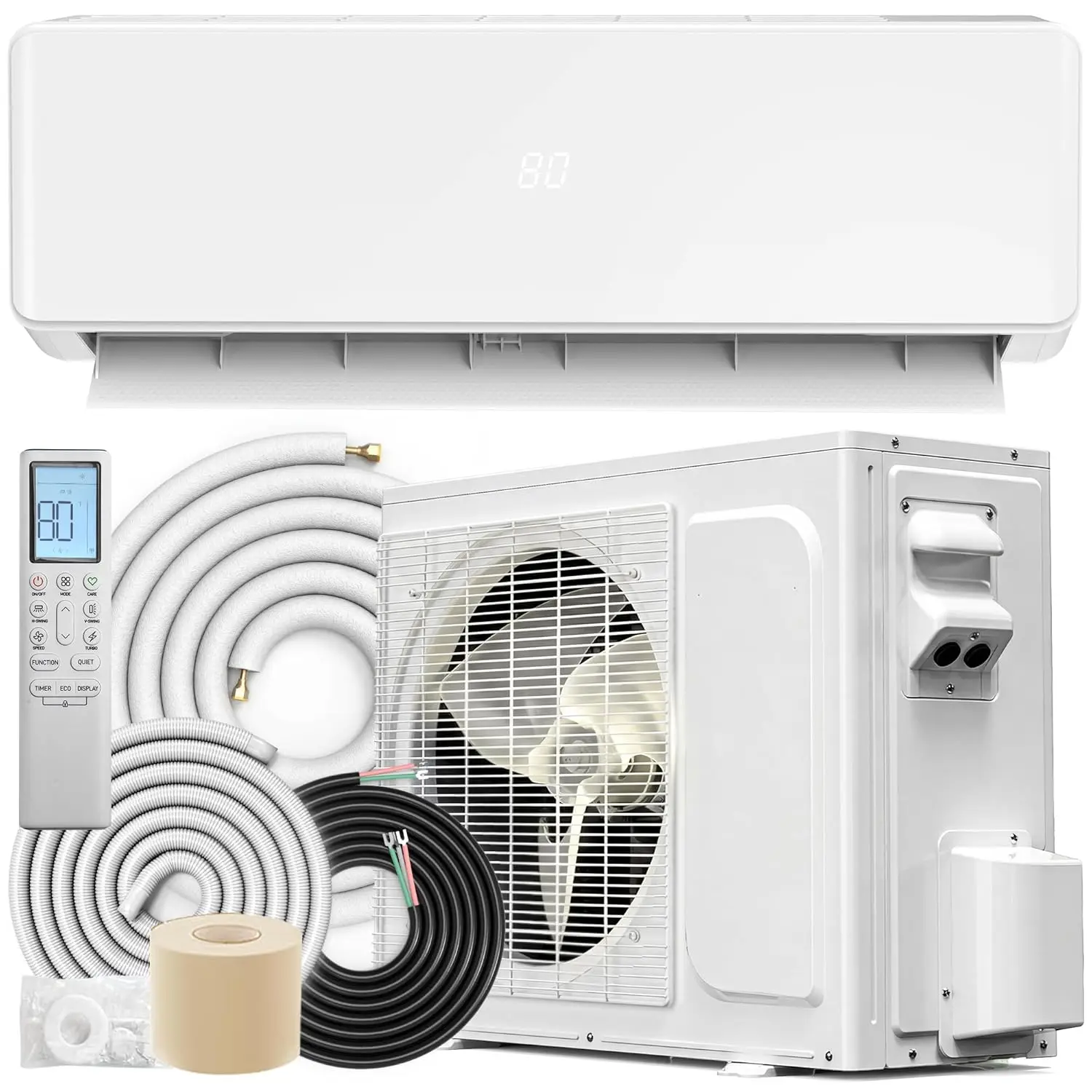 20 SEER2 12000BTU Mini Split AC/Heating System 115V, Pre-charged Inverter AC Cool & Heat Up to 750 Sq. Ft, Pure, Customized
20 SEER2 12000BTU Mini Split AC/Heating System 115V, Pre-charged Inverter AC Cool & Heat Up to 750 Sq. Ft, Pure, Customized