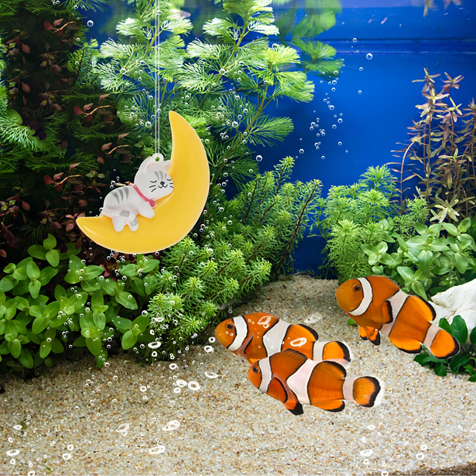 2pcs Moon Cat Hanging Ornament Decor Simulation Landscape Craft Durable Safe For Betta Aquarium Accessories Floating Cartoon
2pcs Moon Cat Hanging Ornament Decor Simulation Landscape Craft Durable Safe For Betta Aquarium Accessories Floating Cartoon