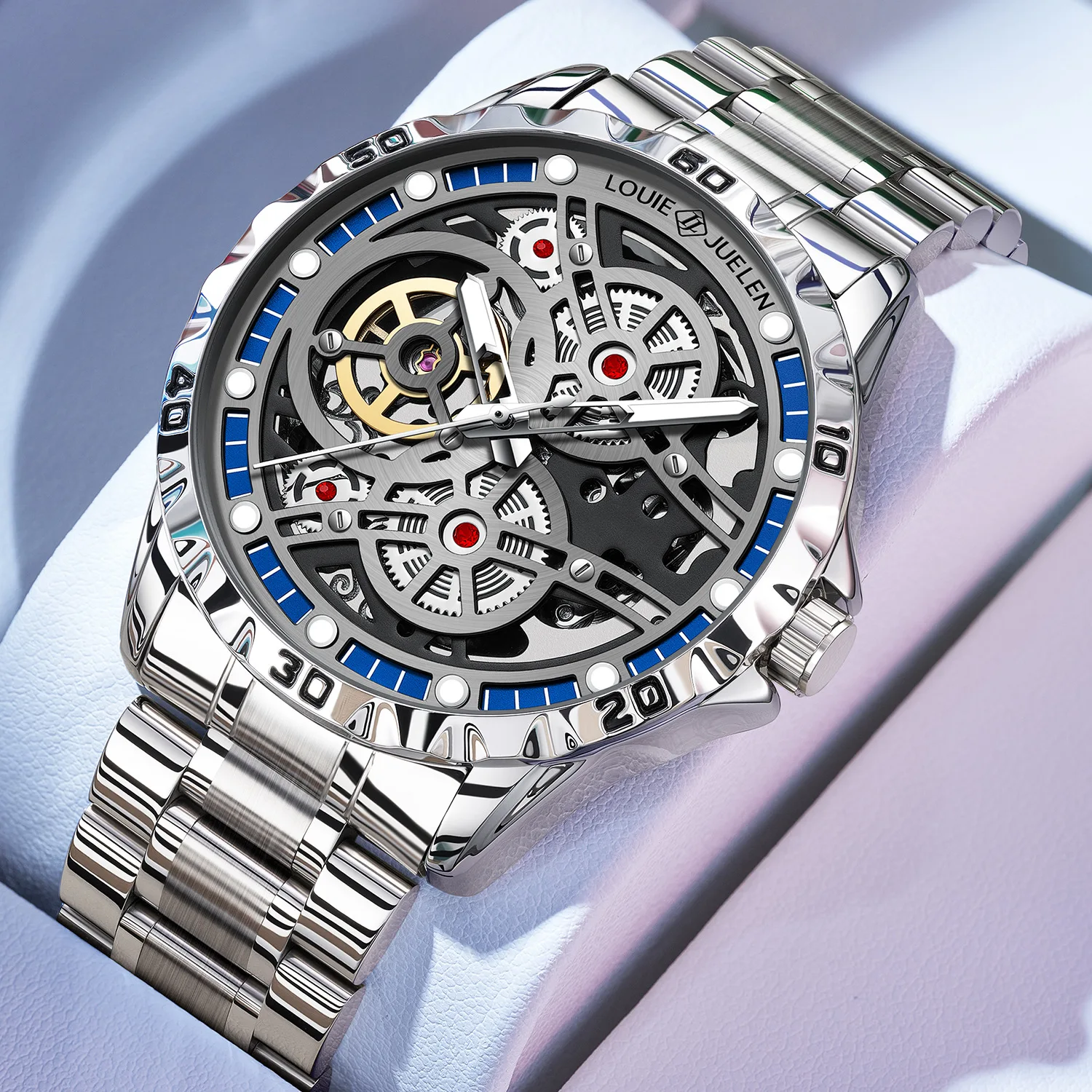 Mechanical Watch for Men Skeleton Automatic Stainless Steel Visible Movement Luminous Dial Luxury Business Wristwatch Gift
Mechanical Watch for Men Skeleton Automatic Stainless Steel Visible Movement Luminous Dial Luxury Business Wristwatch Gift