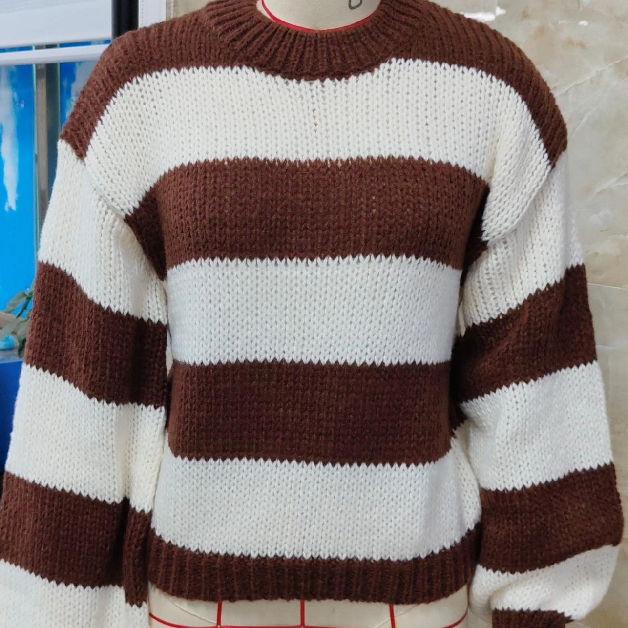 New Women's Autumn Winter Patchwork Loose Knit Sweaters Casual Long Sleeve Round Neck Striped Knitwear Tops
New Women's Autumn Winter Patchwork Loose Knit Sweaters Casual Long Sleeve Round Neck Striped Knitwear Tops