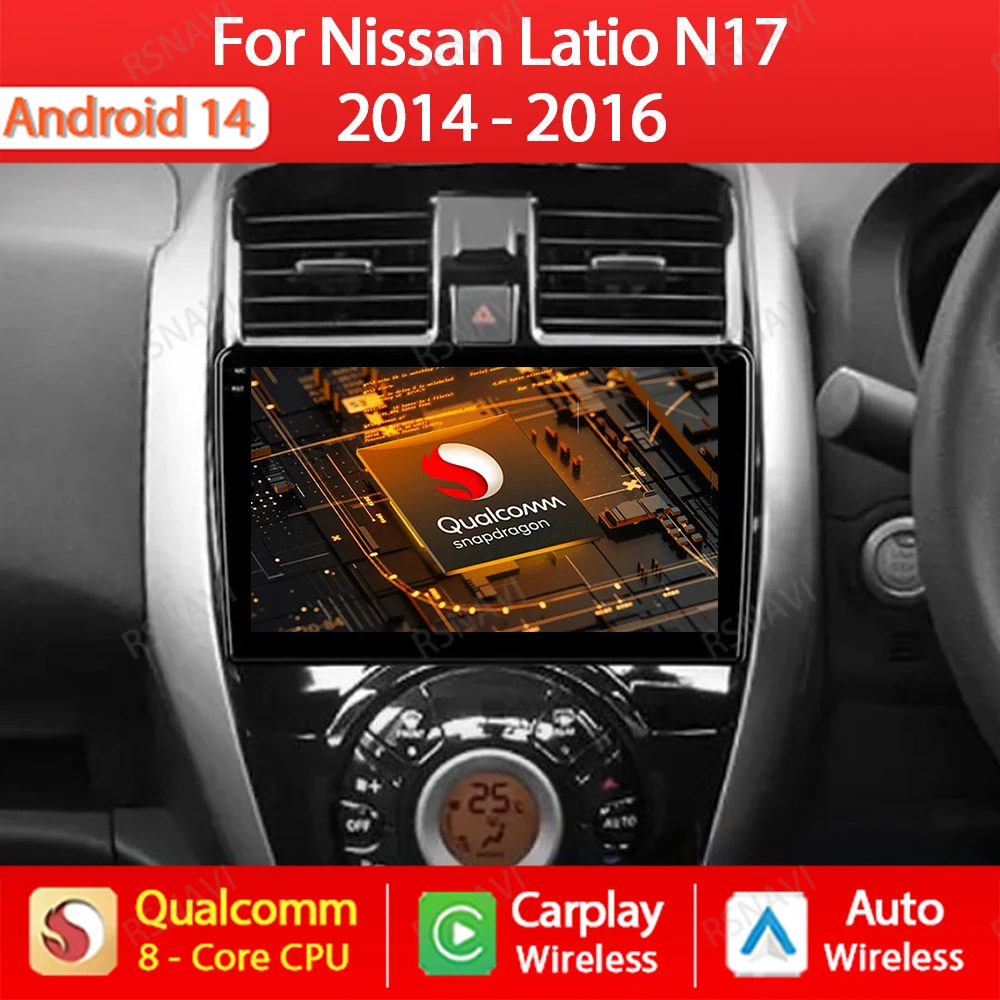Android 14 Carplay Auto For Nissan Latio N17 2014 - 2016 Car Radio Multimedia Stereo Video Player Head Unit GPS NAVI 4G WIFI DSP
Android 14 Carplay Auto For Nissan Latio N17 2014 - 2016 Car Radio Multimedia Stereo Video Player Head Unit GPS NAVI 4G WIFI DSP