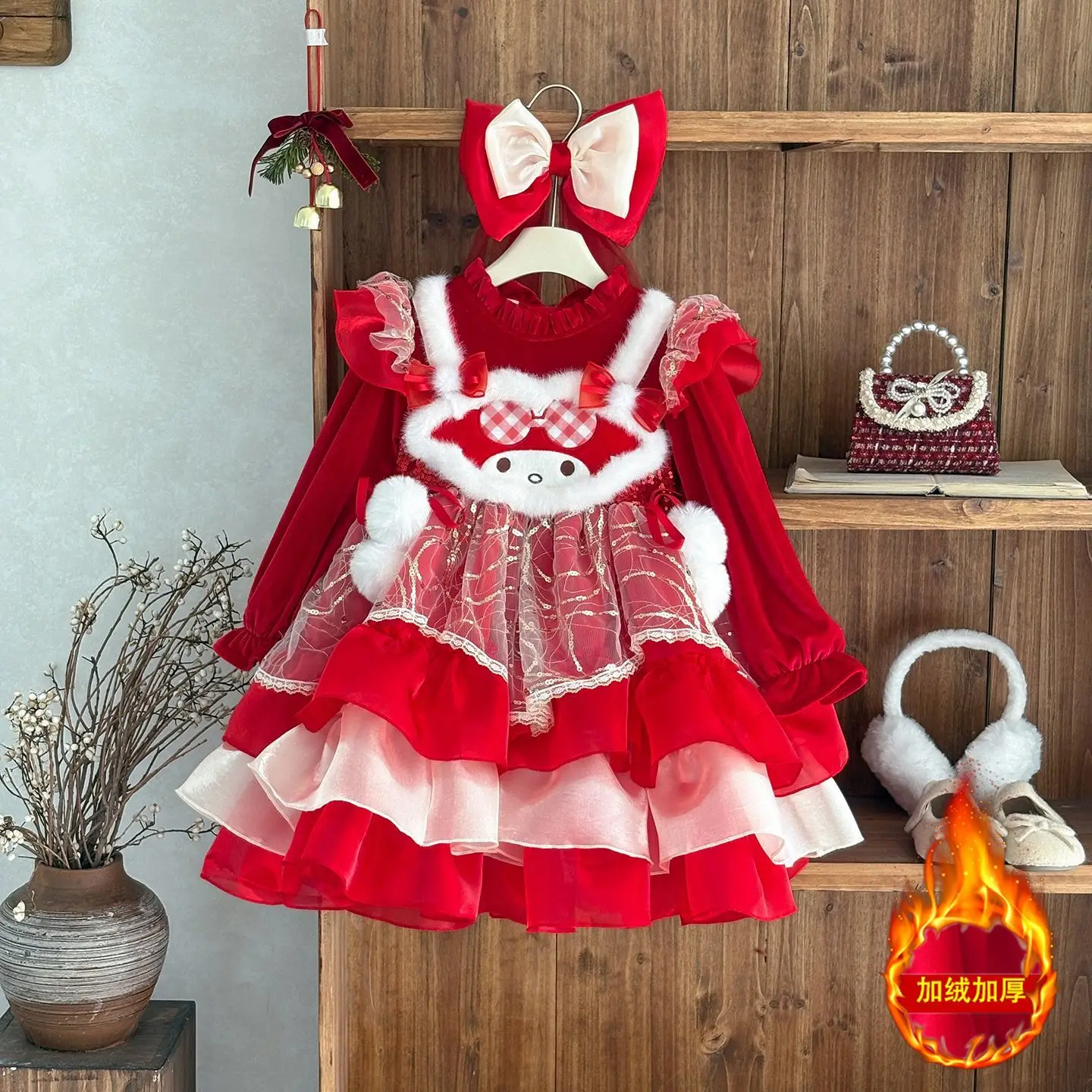 Платье принцессы Лолиты на флисовой подкладке в стиле аниме «My Melody» для девочек, детское многослойное платье с украшением в виде банта, кружевное бальное платье, зимнее праздничное платье, подарок
Платье принцессы Лолиты на флисовой подкладке в стиле аниме «My Melody» для девочек, детское многослойное платье с украшением в виде банта, кружевное бальное платье, зимнее праздничное платье, подарок