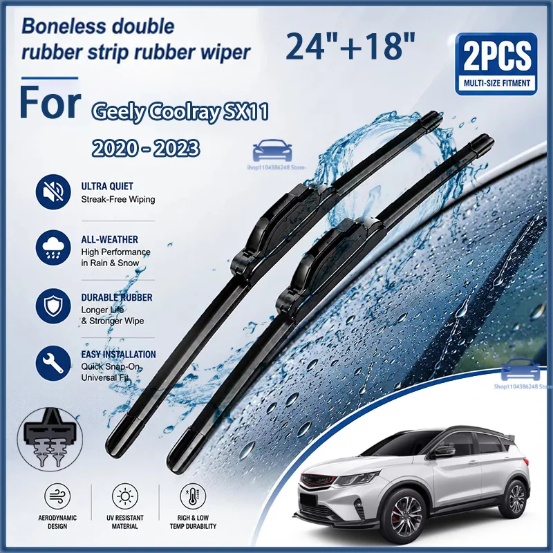 Front Wiper Blades For Geely Coolray SX11 2020 - 2023 Windshield Windscreen Window Car Rain Brushes 24"+18" Modification parts
Front Wiper Blades For Geely Coolray SX11 2020 - 2023 Windshield Windscreen Window Car Rain Brushes 24"+18" Modification parts