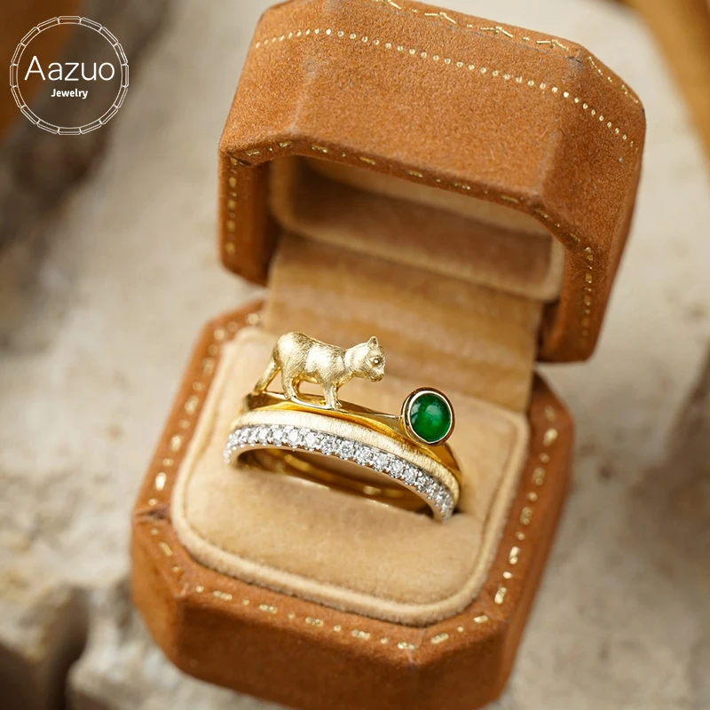Aazuo 18K Yellow Gold Emerald Diamonds Ring Fashion Animal Design For Women Girls Senior Banquet Party Jewelry Accessory Au750
Aazuo 18K Yellow Gold Emerald Diamonds Ring Fashion Animal Design For Women Girls Senior Banquet Party Jewelry Accessory Au750