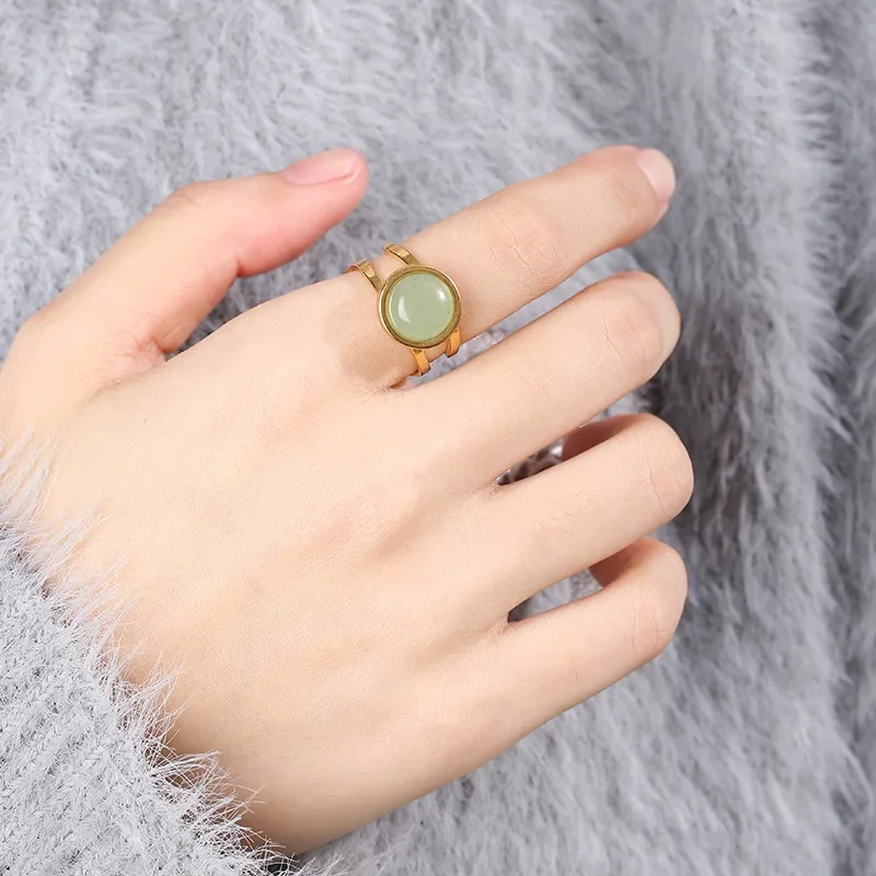 5/10pcs 10mm Natural Stone Gold Stainless Steel Open Rings Women Boho Green Aventurine Agates Reiki Healing Crystal Jewelry
5/10pcs 10mm Natural Stone Gold Stainless Steel Open Rings Women Boho Green Aventurine Agates Reiki Healing Crystal Jewelry