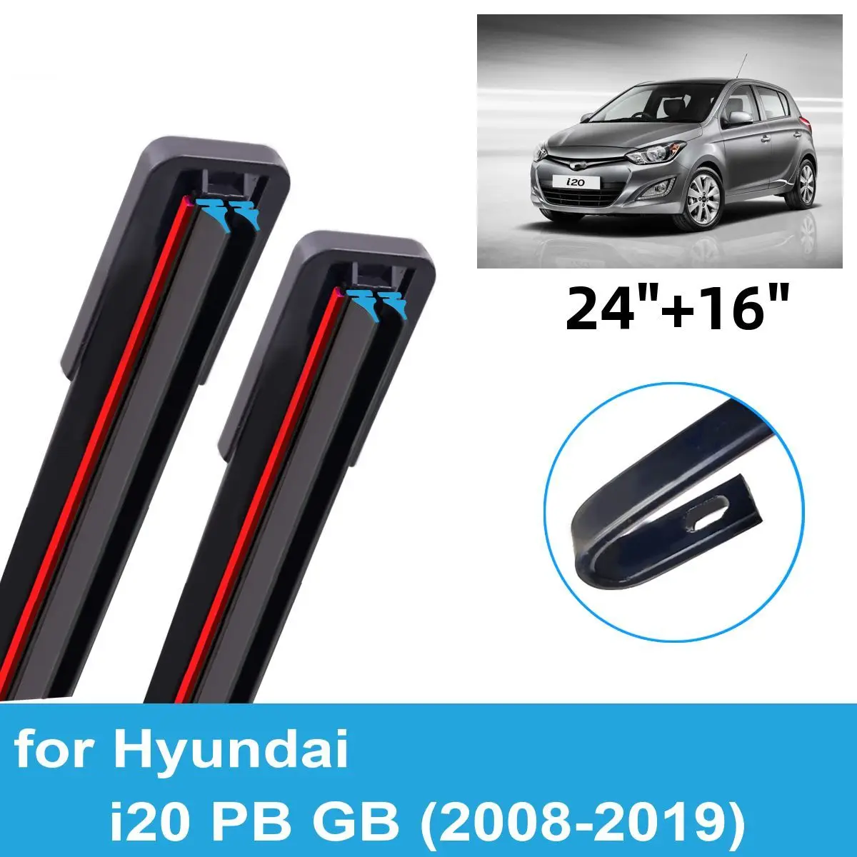 2PCS Car Wiper Blades for 2008-2019 Hyundai i20 PB GB Front Windscreen Windshield Double Rubber Car Accessories 2017 2018 2019
2PCS Car Wiper Blades for 2008-2019 Hyundai i20 PB GB Front Windscreen Windshield Double Rubber Car Accessories 2017 2018 2019