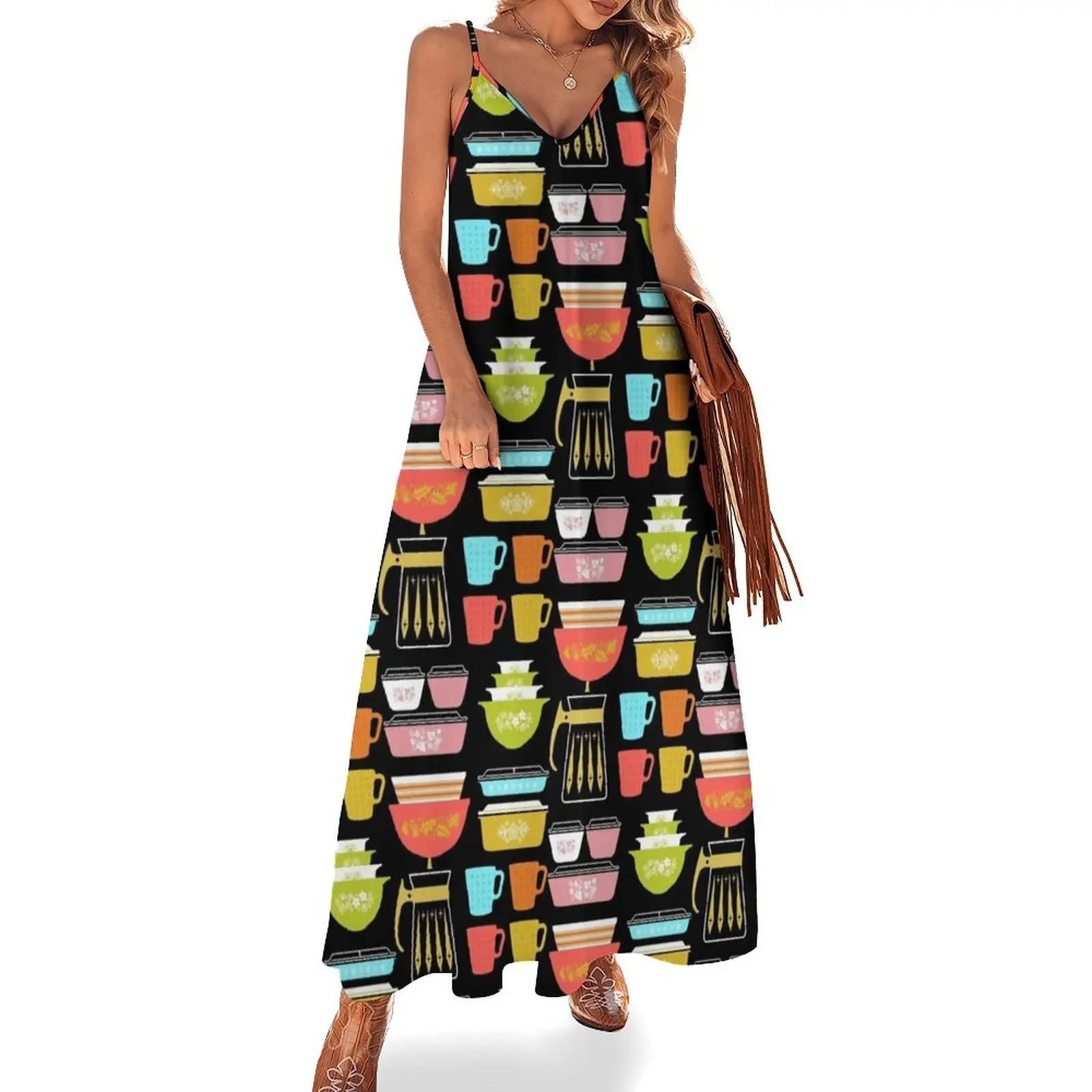 Pyrex Pretties - Vintage Glass Kitchenware Sleeveless Long Dress Summer dresses for women Dress
Pyrex Pretties - Vintage Glass Kitchenware Sleeveless Long Dress Summer dresses for women Dress